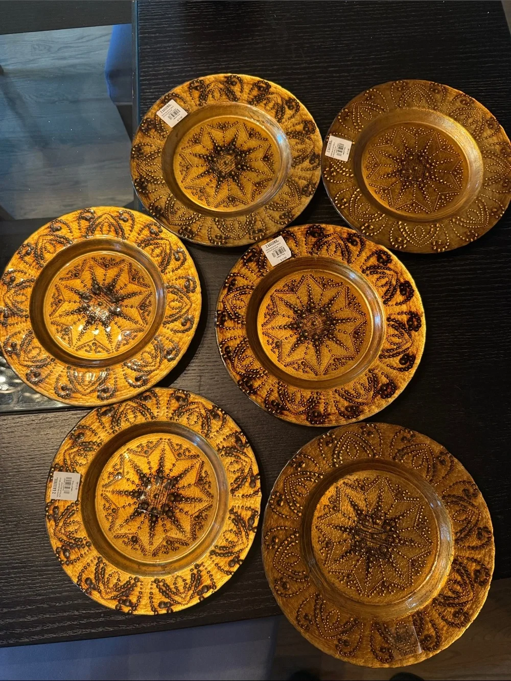 Dark gold Decorative Salad Plate - Amber Accent Plate